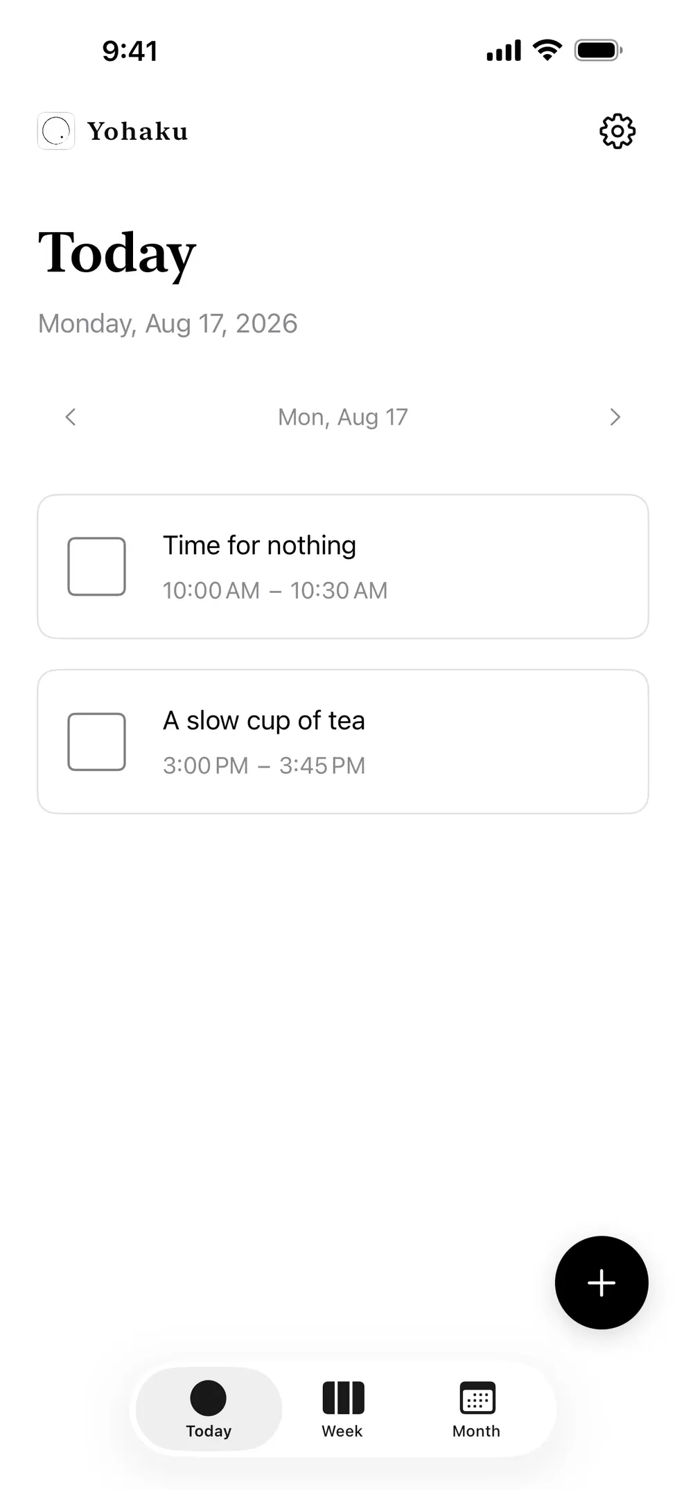 Yohaku — Make space between your plans.